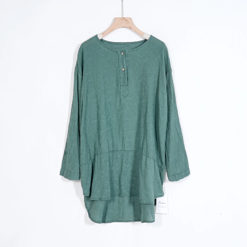 亚麻提花上衣2015