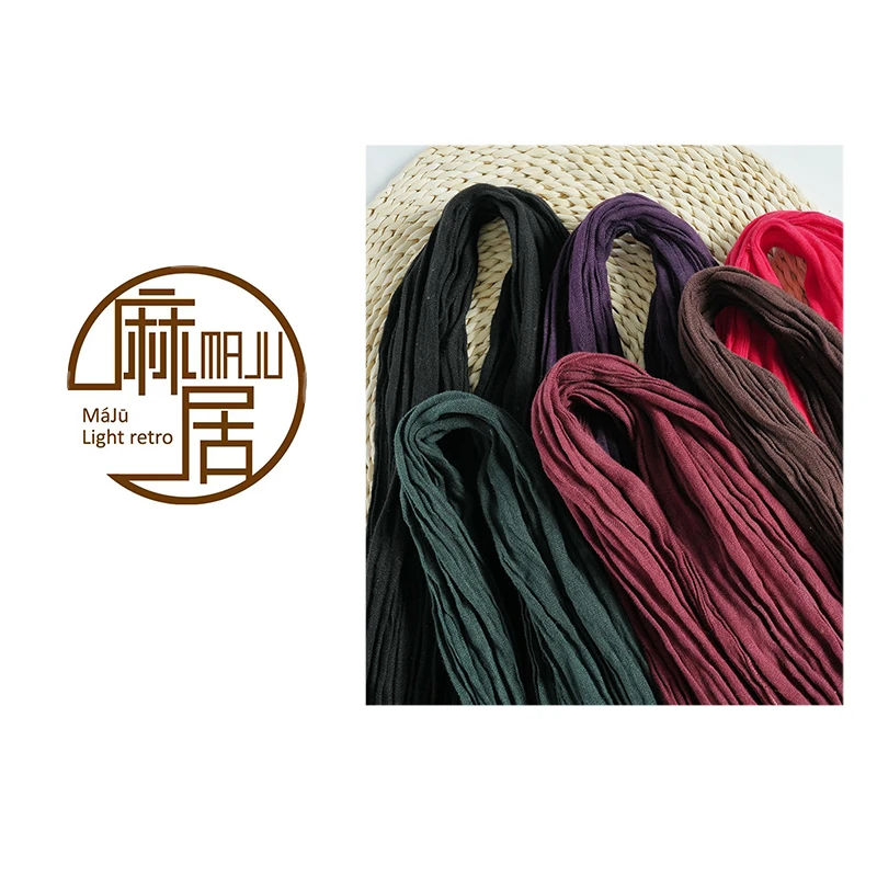 春夏新款复古稀疏亚麻百搭做旧文艺小众围巾I04