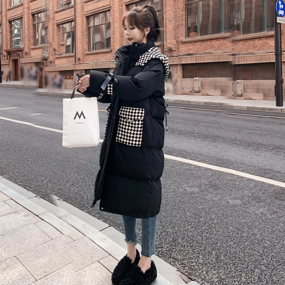 冬季新品2025年加厚棉服中长款连帽休闲时尚宽松中长款保暖外套潮