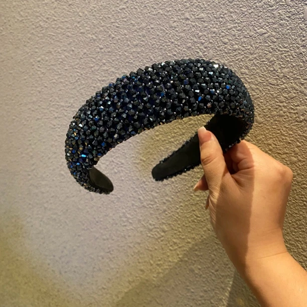 she家同款水晶发箍纯手工透明水晶增高颅顶发卡时尚发饰潮