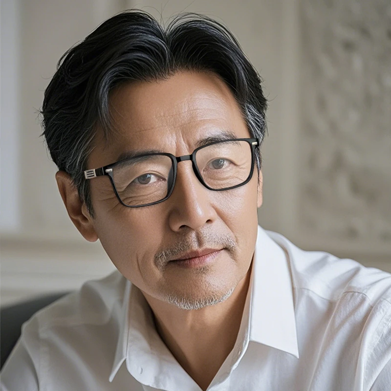 宝港眼镜时尚高端中老年商务防蓝光老花镜轻盈舒适不压鼻男女同款