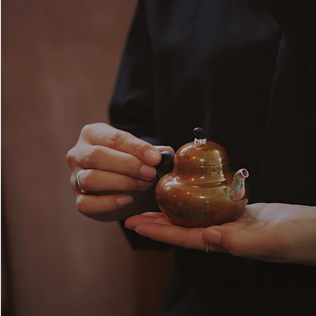 原创【怦然心动】小泡壶铜壶110cc纯手工锻打、银壶嘴银滤网