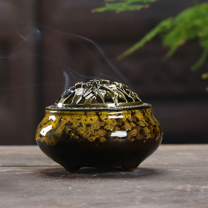 宜兴原矿黄龙山紫砂高端茶具茶周边香炉【颜色随机】