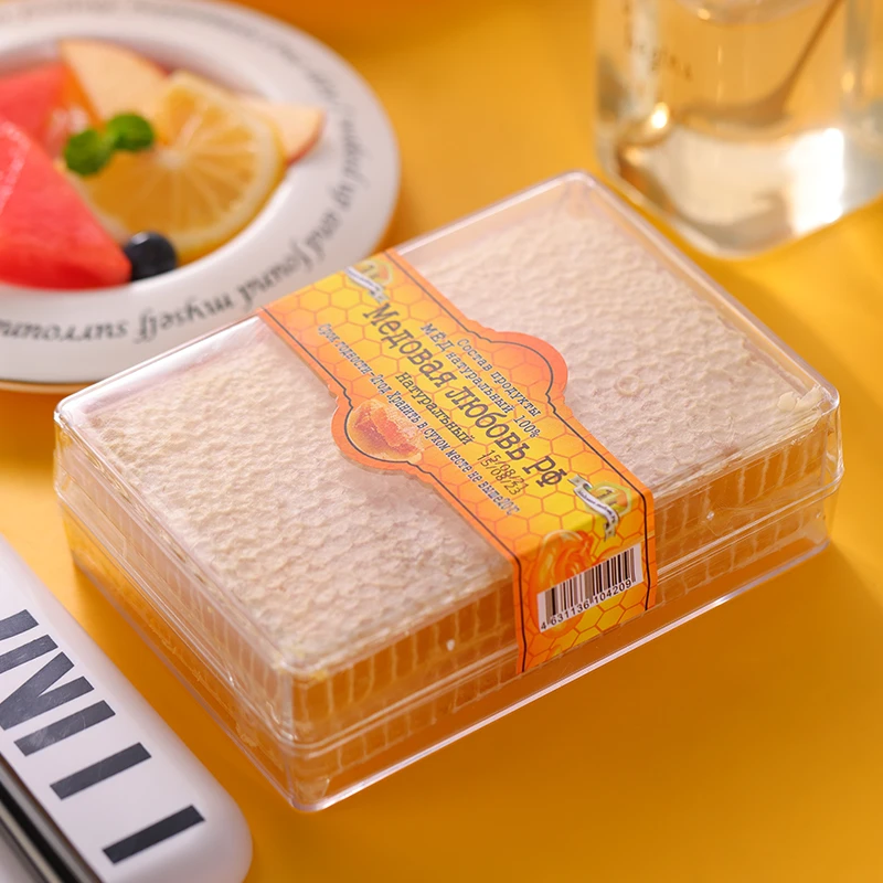 俄罗斯风味蜂巢蜜天然正宗椴树雪蜜封盖百花蜜每盒营养姜1g