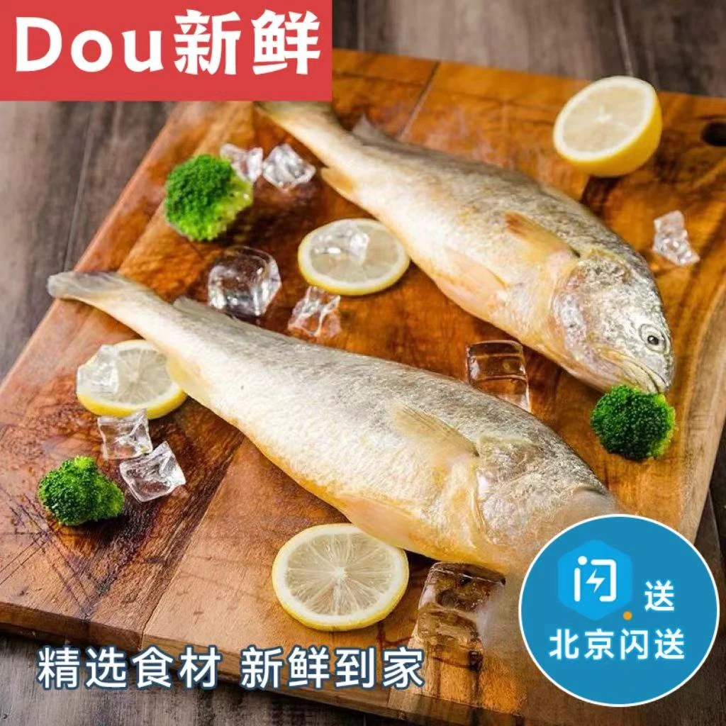 【推荐】2条装黄花鱼礼盒 冰鲜 黄花鱼 1条2斤左右  海鲜水产