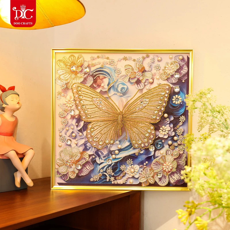 DC/蒂彩【蝶舞花间】钻石画玄关书房艺术挂画点钻艺术十字绣手工diy