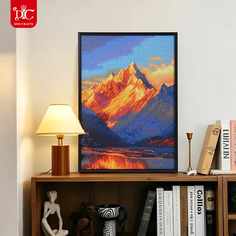 DC/蒂彩【竖版日照金山】钻石画客厅玄关风景挂画点钻十字绣手工diy