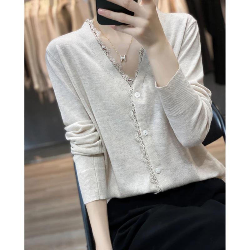 羊毛衫针织衫开衫女外套宽松打底衫上衣薄款内搭显瘦洋气百搭毛衣