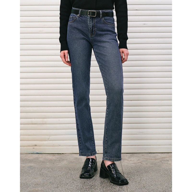 DKNY/唐可娜儿摩登袋花装饰牛仔裤