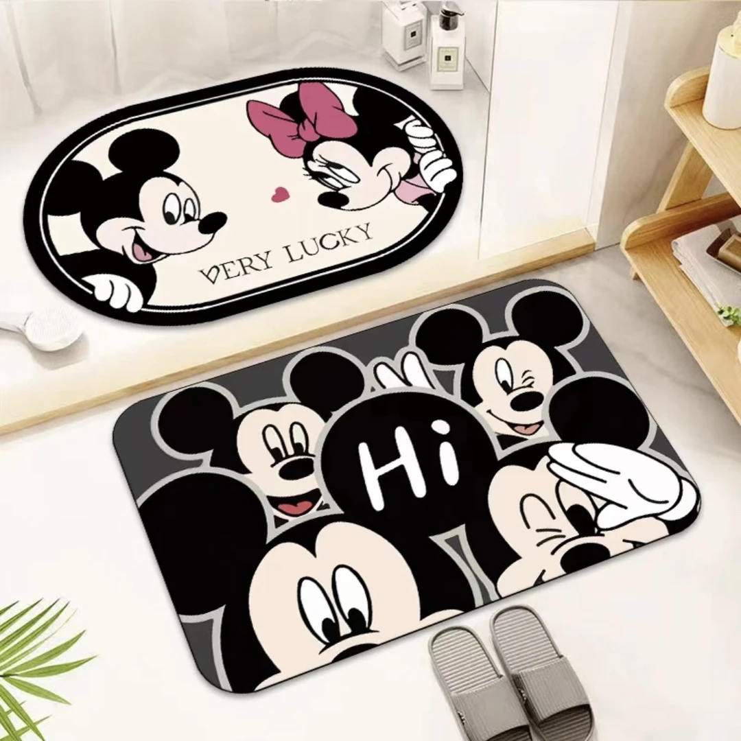 【米奇两件套】40*60cm 橡胶防滑底吸水垫浴室卫速干脚垫台面地垫