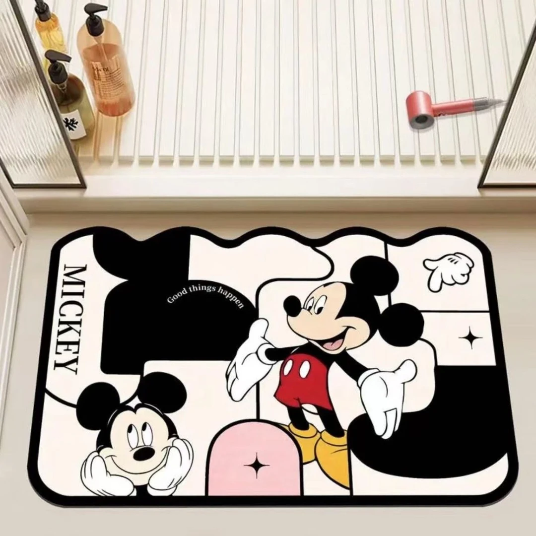 T卡通米奇 50*80cm硅藻泥防滑吸水地垫 卫生间浴室厨房