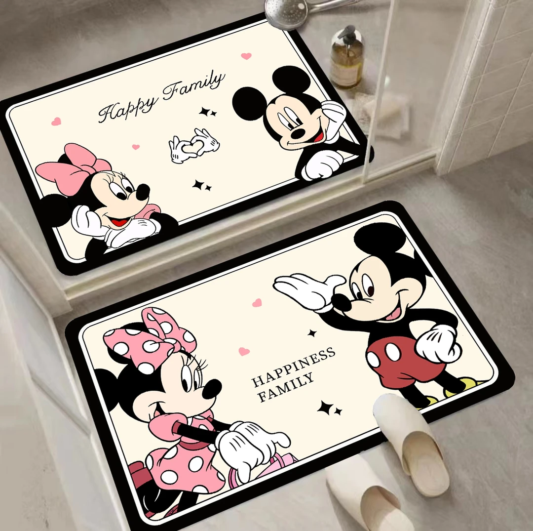 【米奇米妮】40*60cm 硅藻泥橡胶防滑底吸水垫浴室速干脚垫地垫