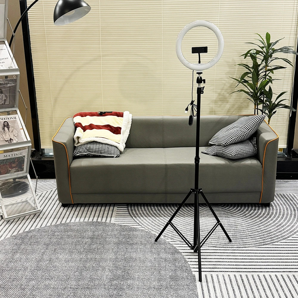 落地直播单机位带10寸灯（用于直播手机）