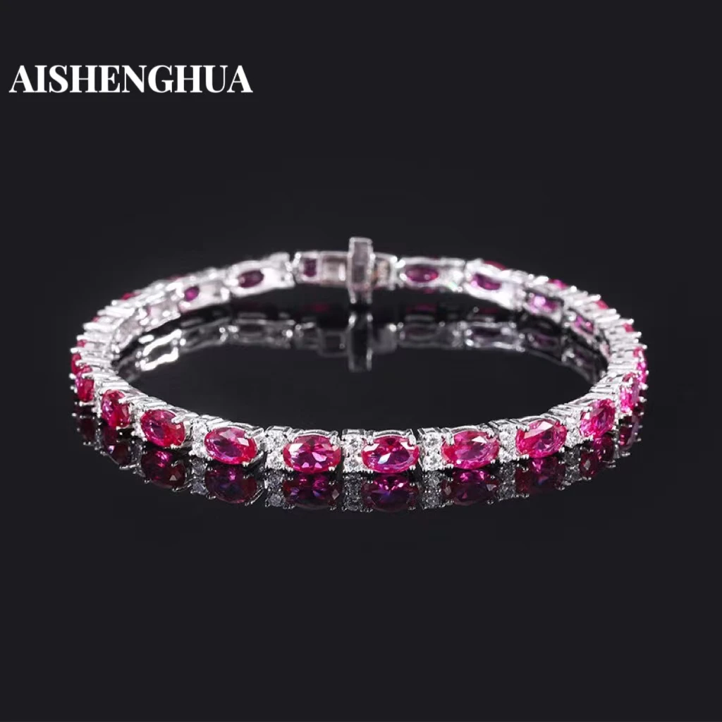 AISHENGHUA/瑷生花 925银合成锆石手链 气质轻奢时尚满钻手链