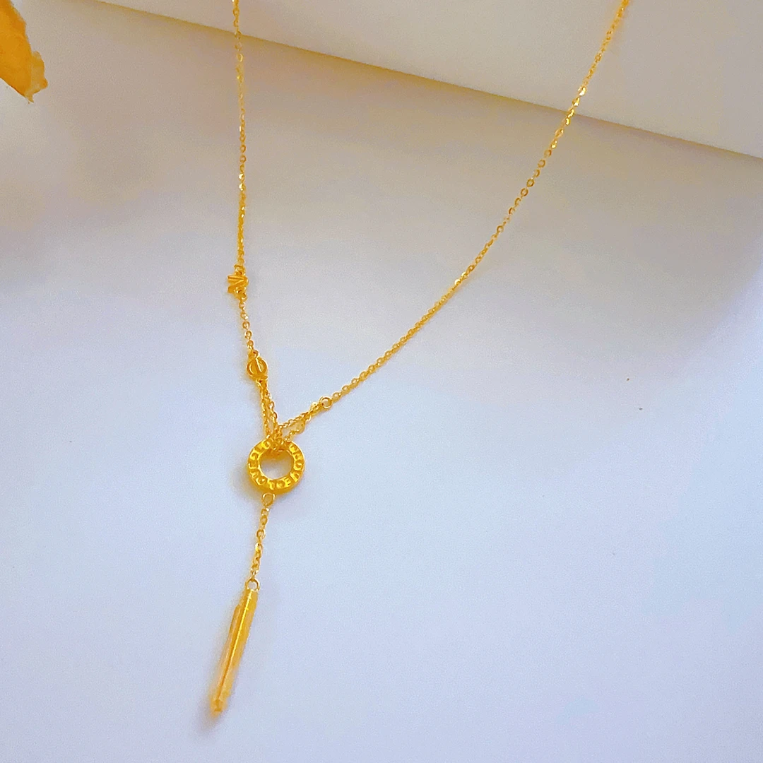 金世昌足金999黄金LOVE项链套链轻奢时尚礼物百搭精致简约