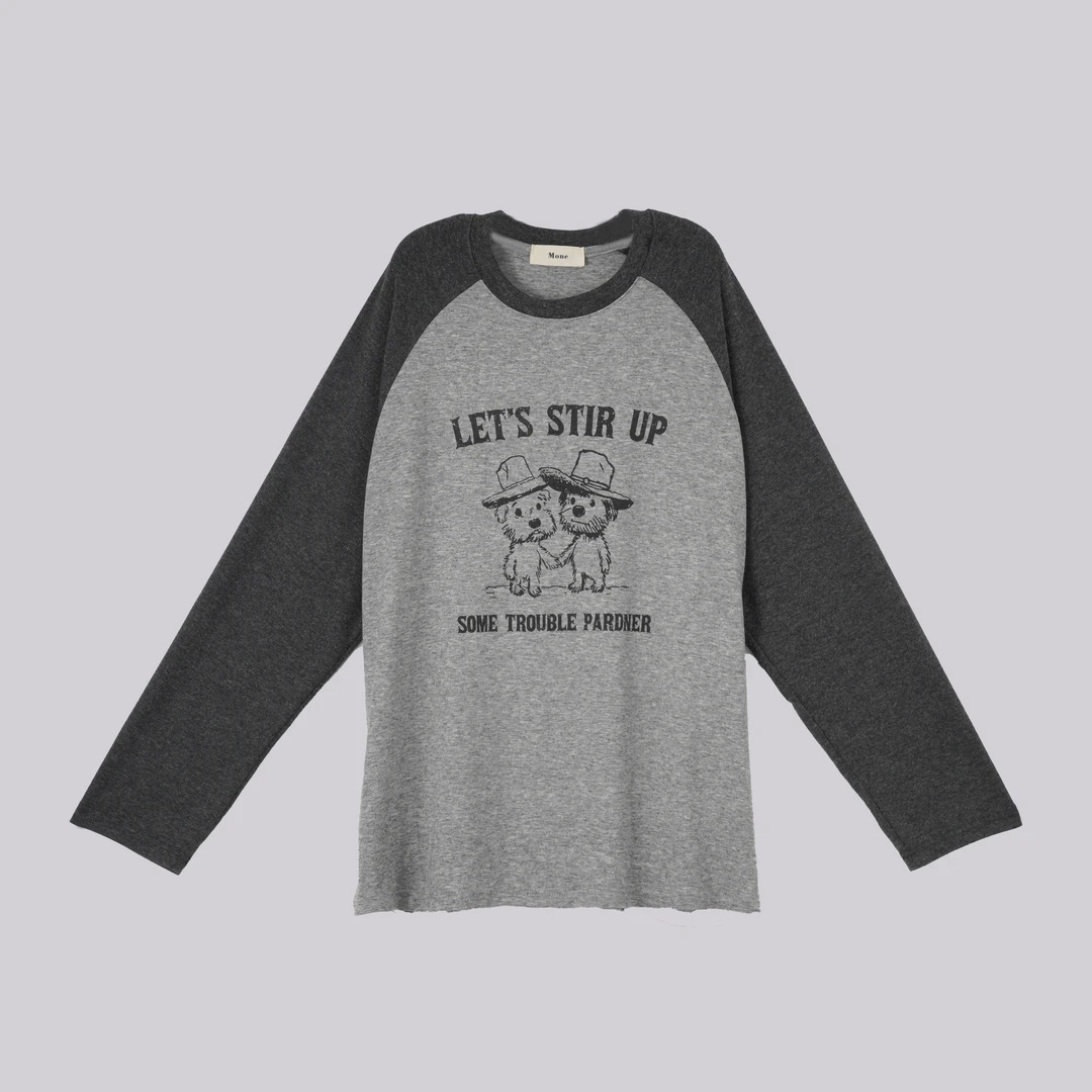 WKk    爱情狗插肩袖T恤