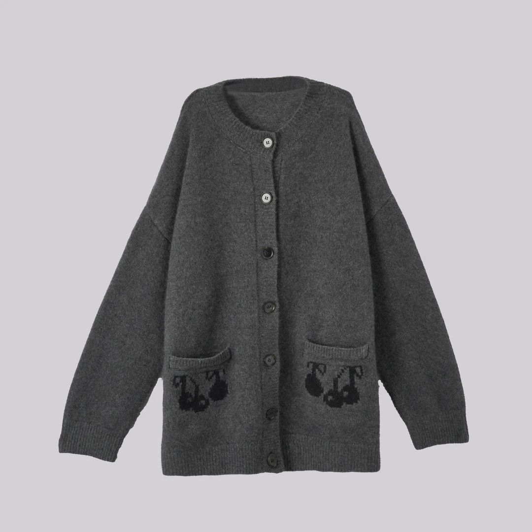 WKe  灰色樱桃开衫1