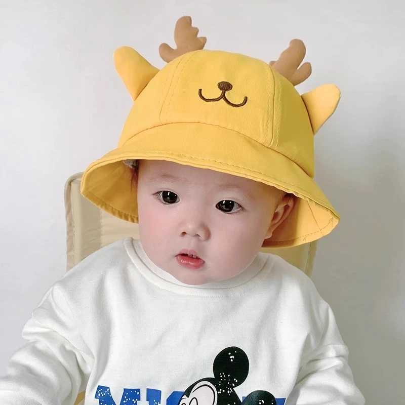 宝宝帽子春秋薄款渔夫帽夏季可爱超萌婴幼儿盆帽男女儿童遮阳防晒