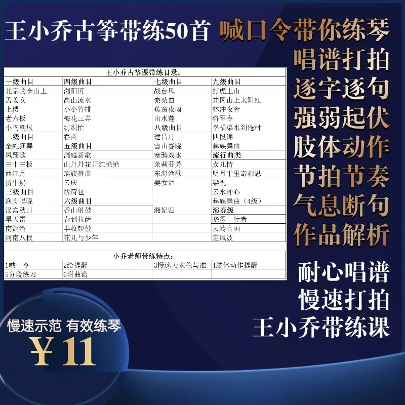 王小乔古筝带练50首
