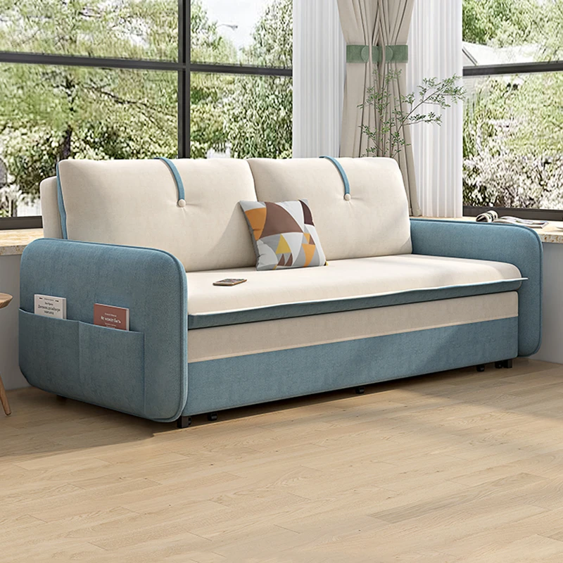 科技布沙发床多功能可折叠两用伸缩床双人小户型简约现代客厅沙发