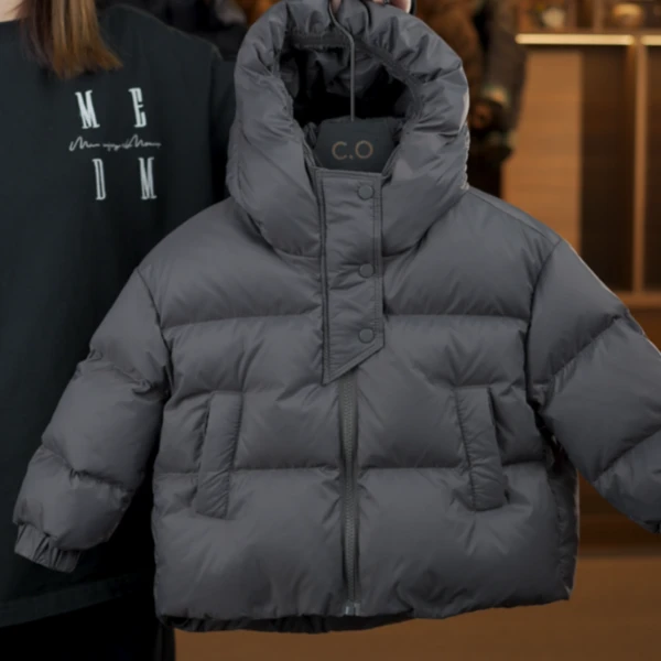 【儿童羽绒服】2024新款时尚连帽白鸭绒羽绒服中大童7066