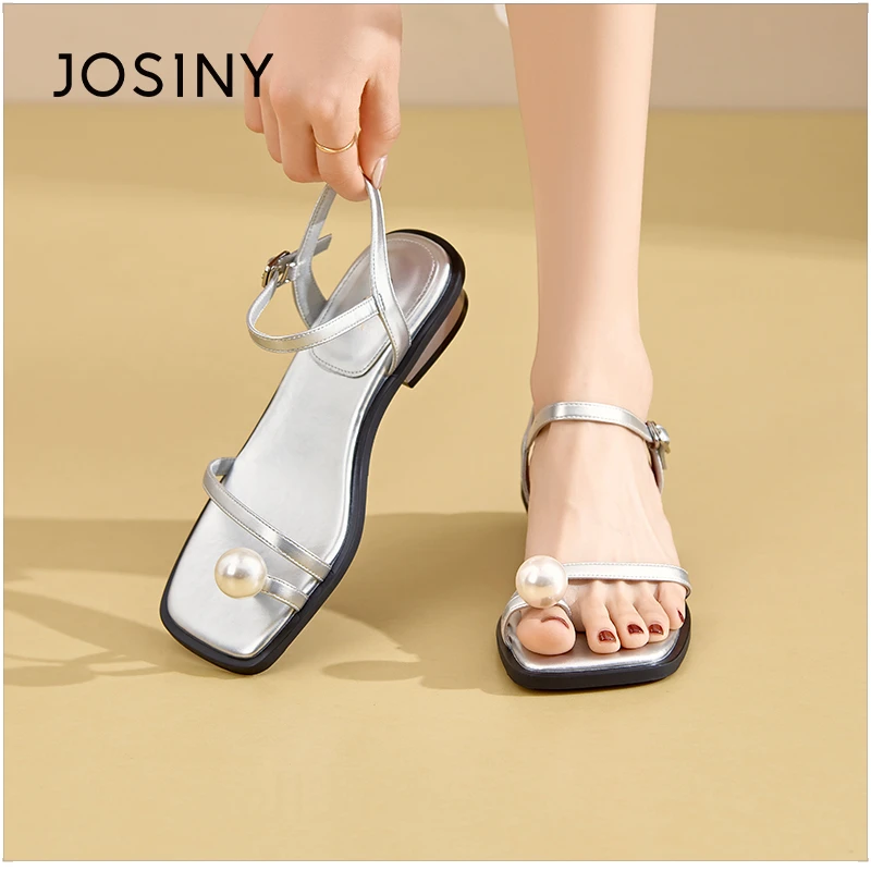 卓诗尼2024夏季爆款凉鞋女夏外穿仙女风时尚百搭舒适法式粗跟凉鞋