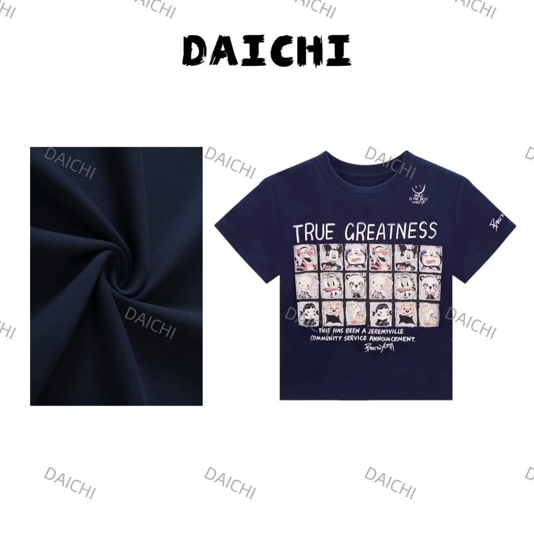 【DCHI黛驰】2024新款九宫格叮当猫简约百搭休闲宽松圆领上衣T恤