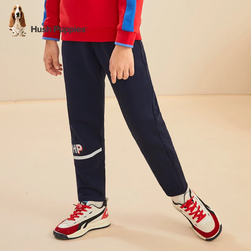 暇步士童装春季款百搭款宽松经典针织休闲运动长裤