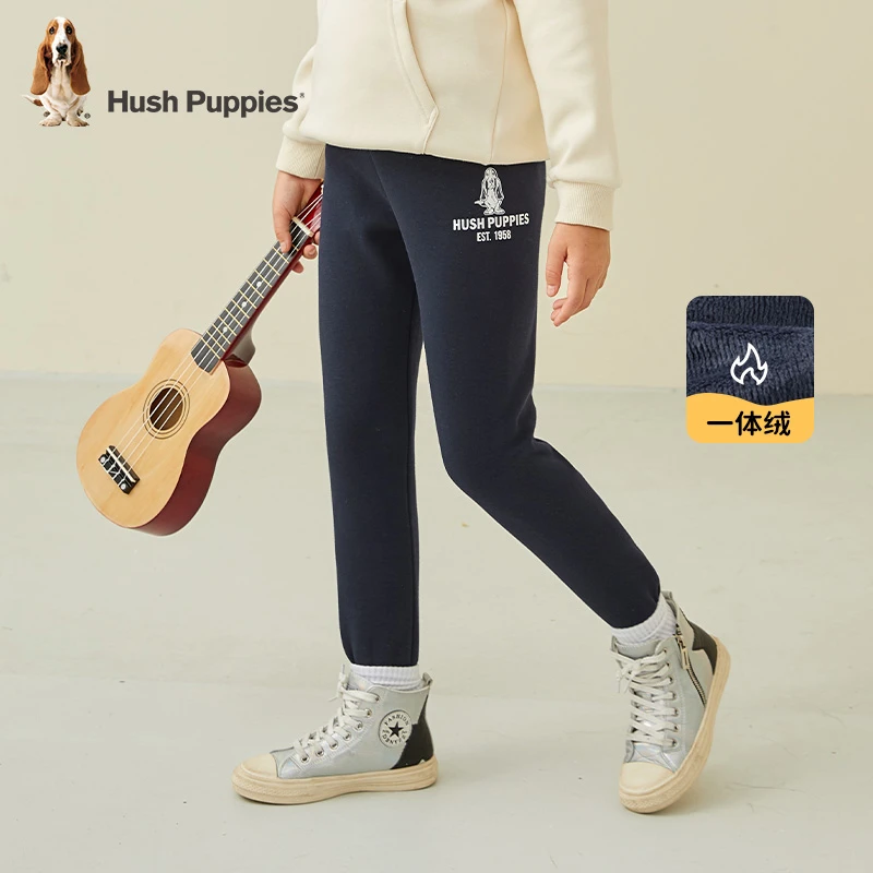 暇步士童装冬款休闲一体绒保暖舒适针织打底裤