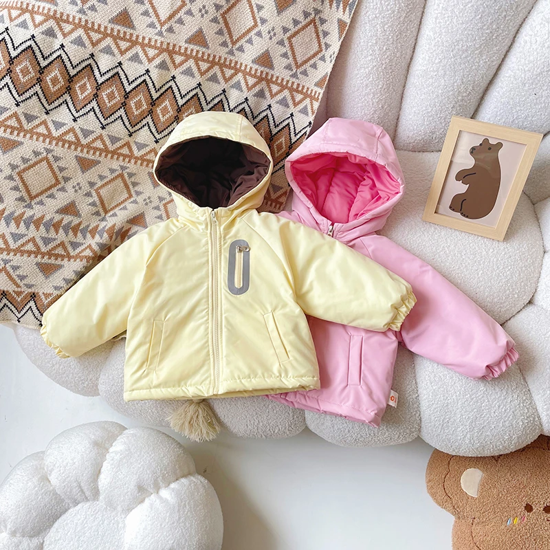 橘止皮【现货】儿童棉服冬季新款女童连帽加厚保暖洋气棉袄DW231088