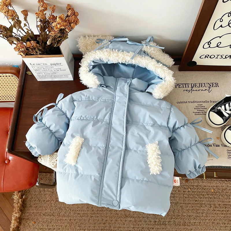 橘止皮【现货】儿童羽绒服90白鸭绒保暖防寒冬女童连帽外套DW247603