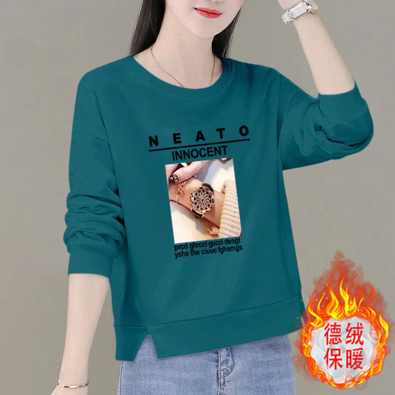 双面德绒卫衣女秋冬季新款韩版宽松显瘦小个子短款上衣保暖外套女
