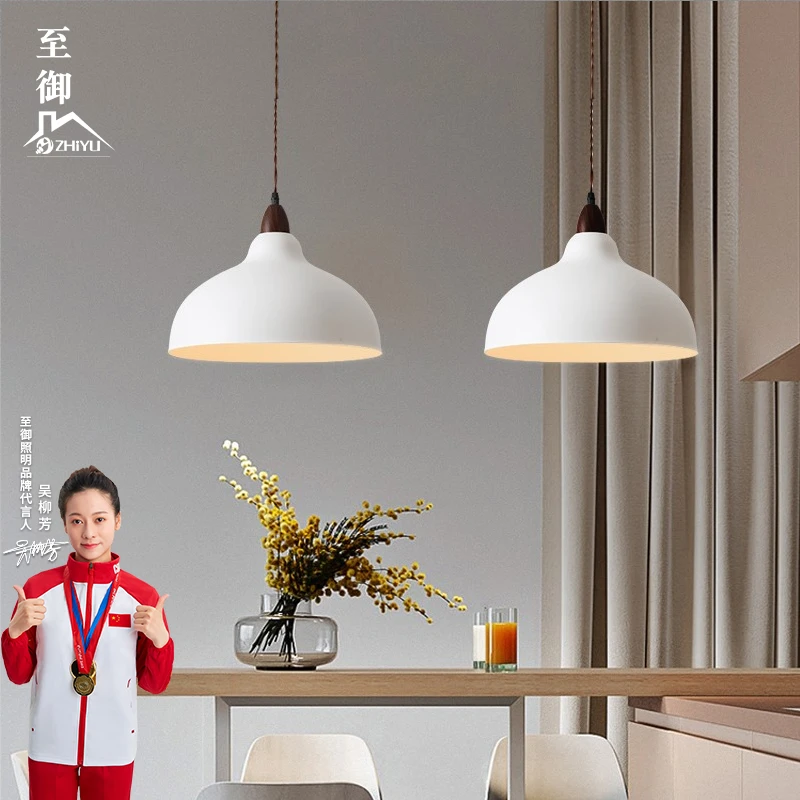 至御餐厅吊灯日式原木灯北欧现代简约中岛台单头铁艺灯侘寂民宿灯