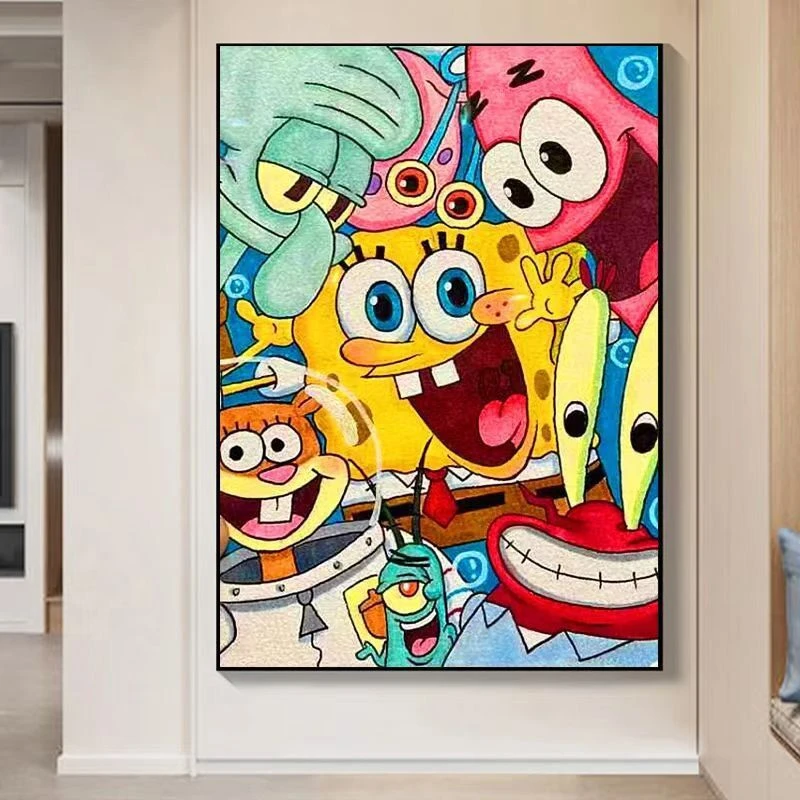 皇室蒙娜十字绣2025年新款客厅海绵宝宝小件卧室小件卡通动漫刺绣