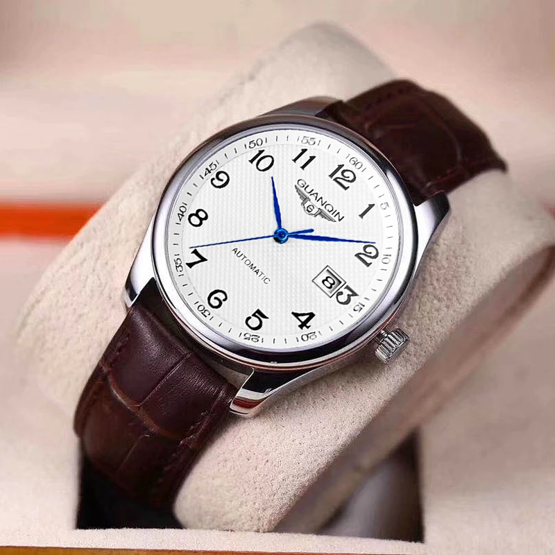 【进口机芯】冠琴全自动机械表男表超薄防水男士表数字休闲商务送礼