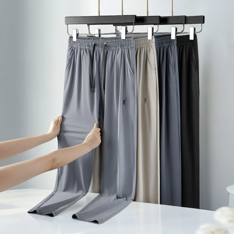 BAOLUOPUSI/保罗璞司夏季薄款宽松弹力空调裤百搭透气直筒休闲裤