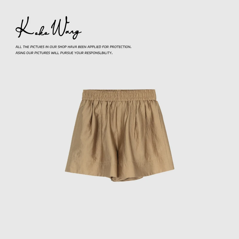 KOKO WANG醋酸混纺海上日落时尚通勤显瘦百搭短裤180454D20H41-2