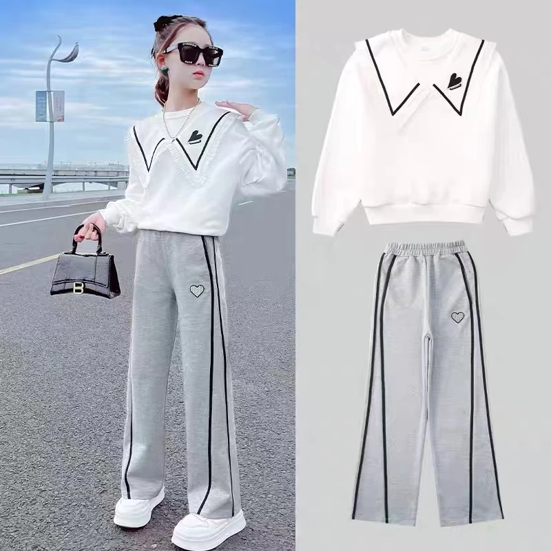 女童春秋洋气时尚套装2025新款中大童运动休闲秋装卫衣裤子两件