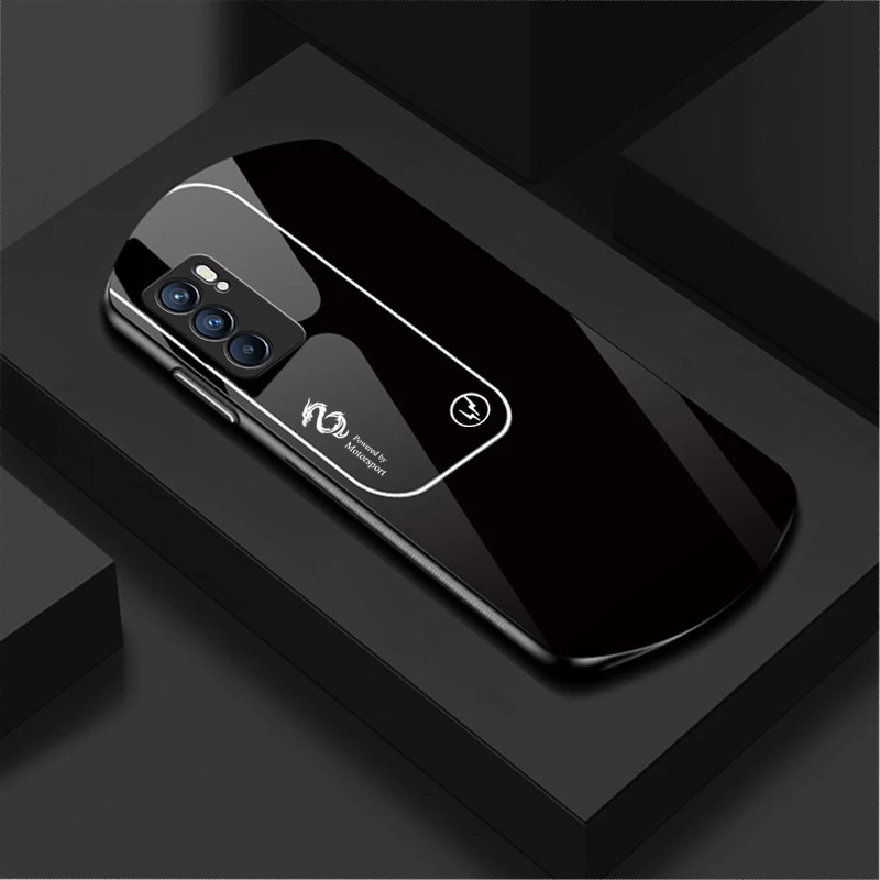 适用于OPPO Reno6新款弧形玻璃渐变真龙简约软边商务手机壳