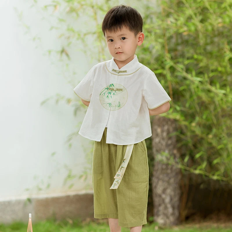 男童夏季新款中国风民族传统服饰亲肤透气暑期新中式男宝国学汉服