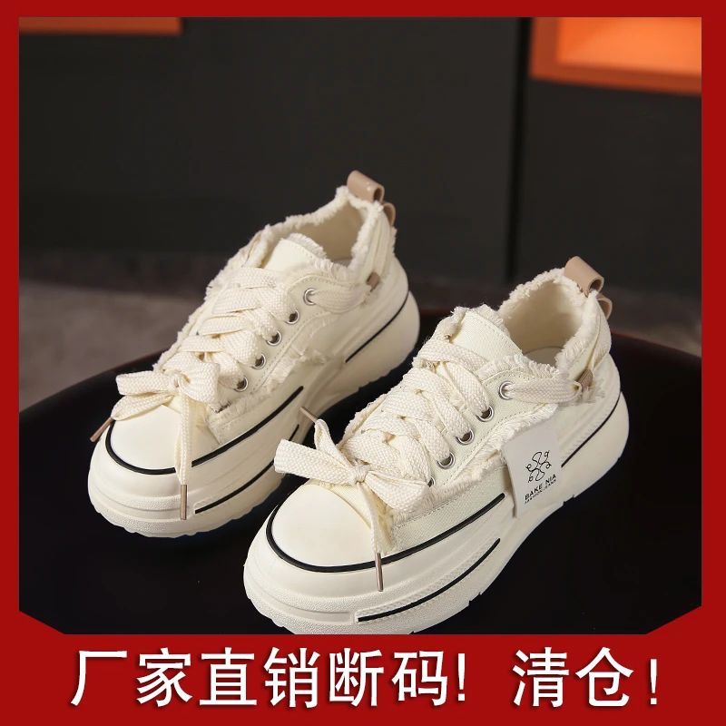 帆布鞋女款2023春秋新款时尚学生厚底防滑舒适运动小众