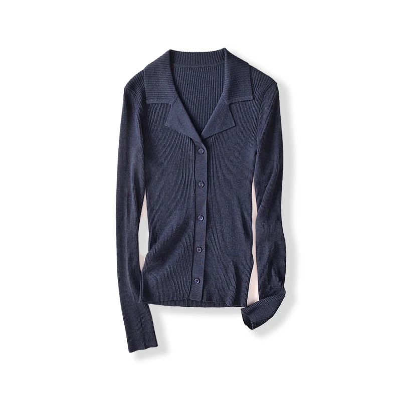 GP233 菲诗菲曼高端定制  西装领修身羊毛针织开衫WL5838M