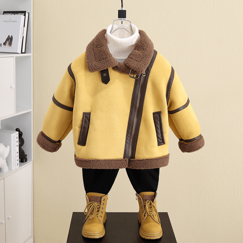 【萌吉喵】儿童冬装外套皮毛一体加绒加厚男女童洋气88038