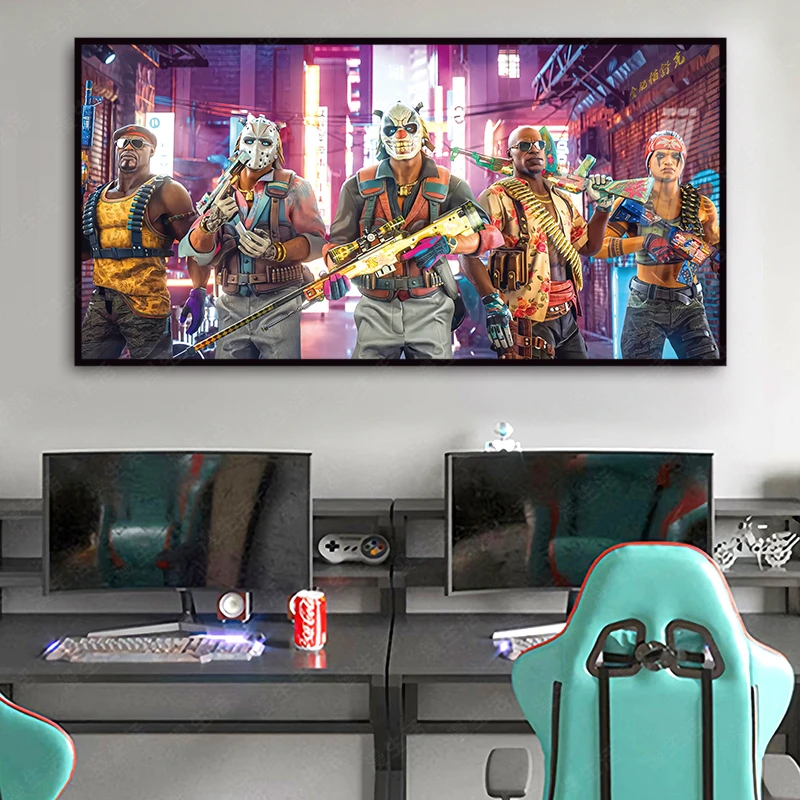 CSGO经典角色高清电竞机械铝合金装饰画客厅卧室动漫挂画酒店勇士