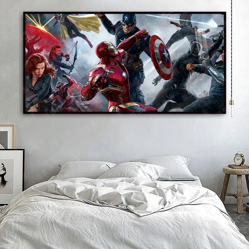漫威钢铁侠高清壁纸铝合金装饰画客厅卧室玄关动漫挂画