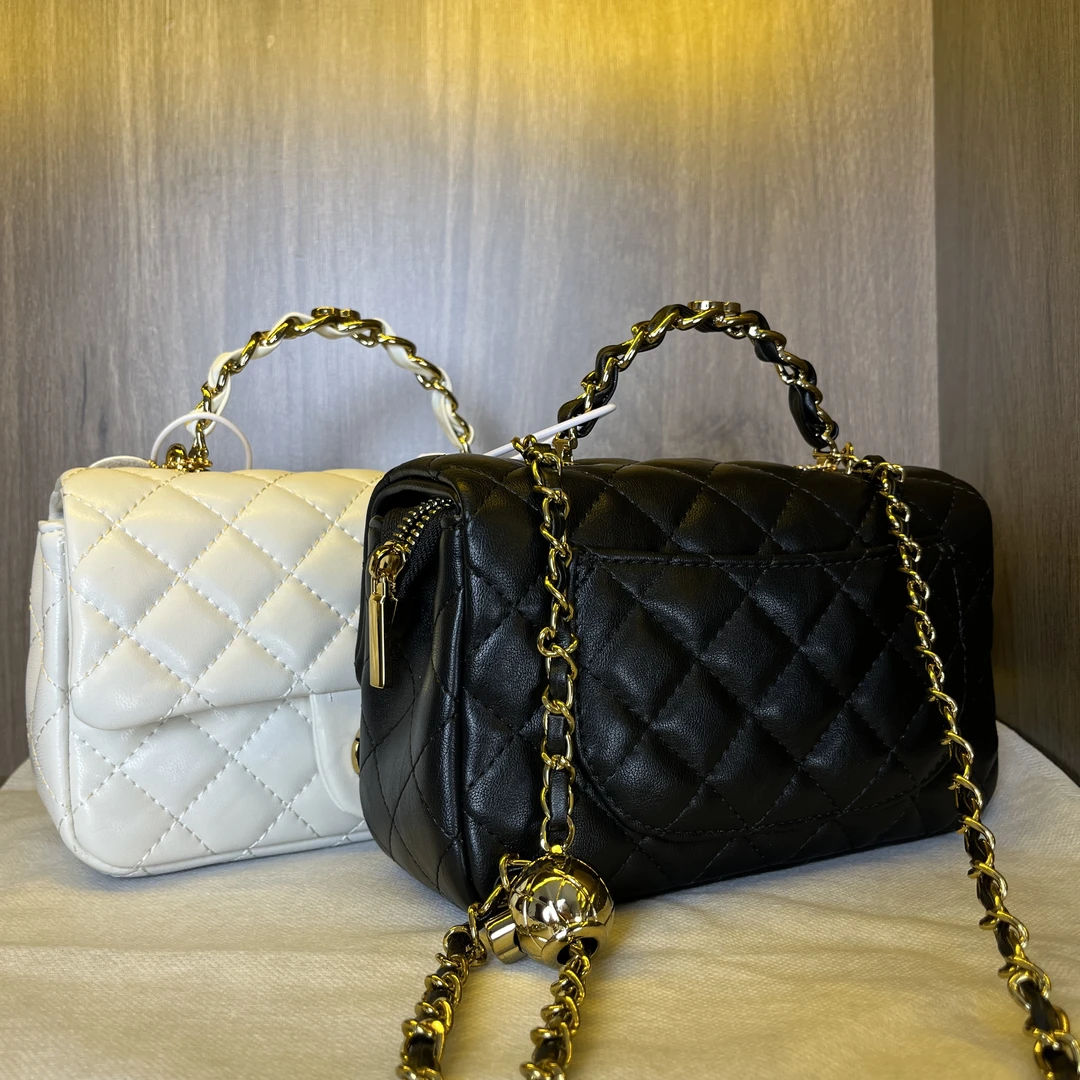 【4号】时尚手提斜跨链条小方女包-尺寸22*7*13