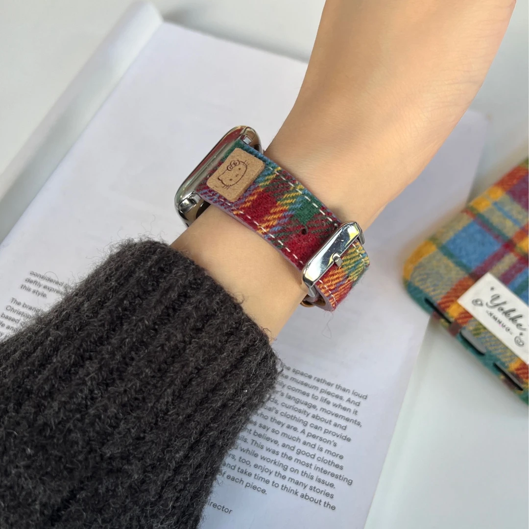 适用小米手环9pro表带凯蒂猫彩虹皮质10/8pro/s4/watch5/4表带女