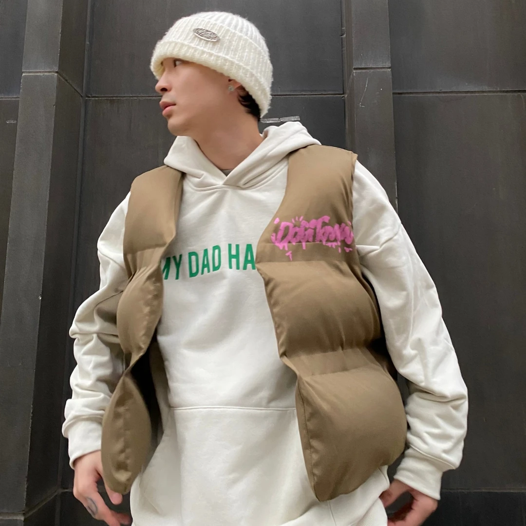 DOGTOWN 22FW 泼墨涂鸦字体造型棉马甲保暖加厚棉背心