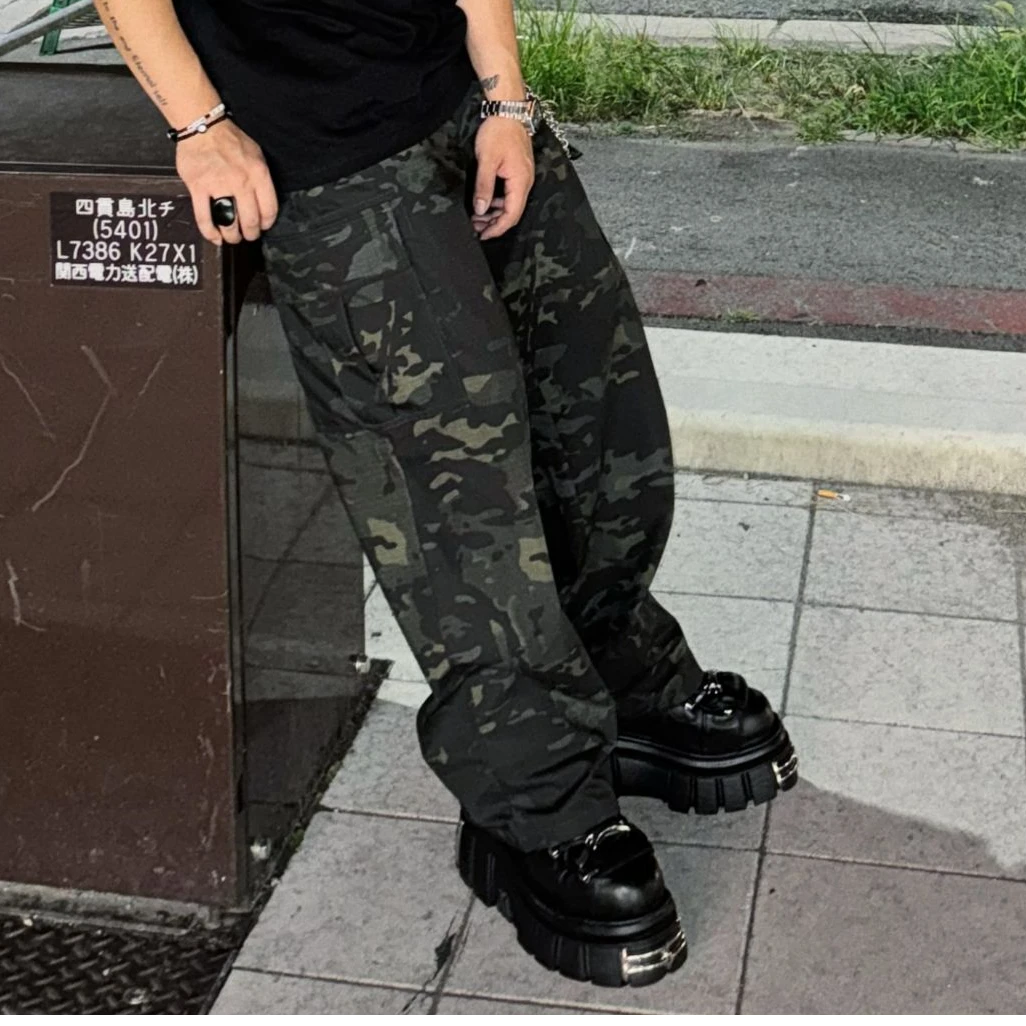 DOGTOWN CAMO迷彩街头暗纹侧袋直筒工装伞兵长裤休闲裤