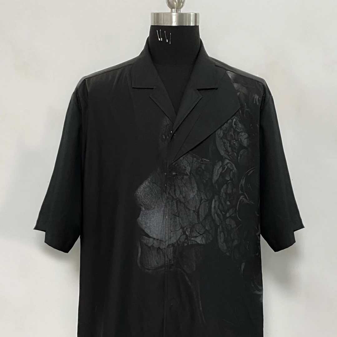 「 凌鸦ILNya 」支离_黑 机械女人印花短袖衬衫 夏季男女小众设计